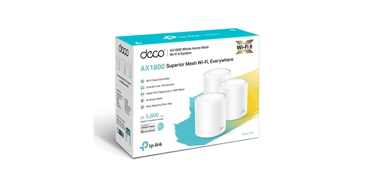 Deco X20 (3-pack) TP-Link AX1800 mesh Wi-Fi 6 System 630027