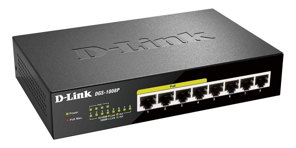 Switch D-Link DGS-1008P, 8 port, 10/100/1000 Mbps 629923