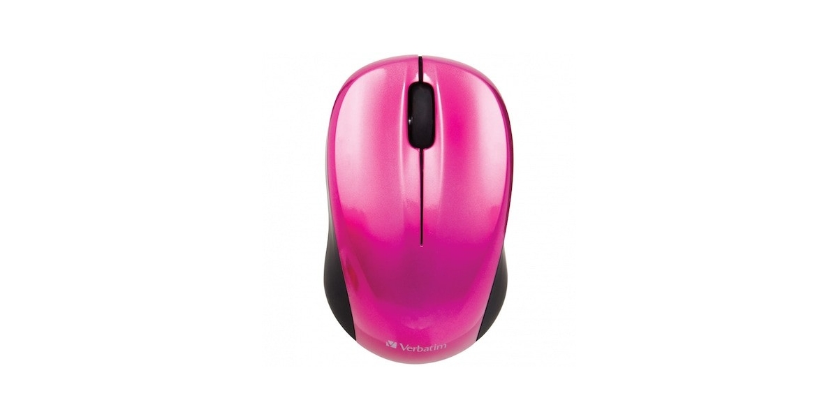 Mouse wireless Verbatim Go Nano 49043, 1600 dpi, USB, Roz 