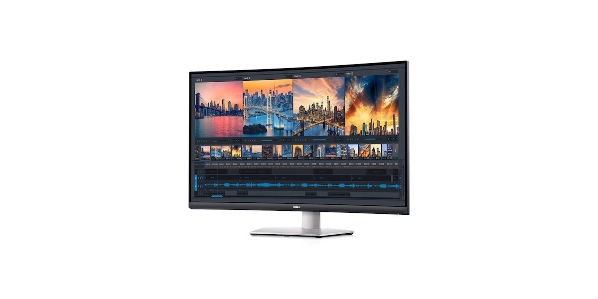 Monitor curbat LED VA Dell 31.5" S3221QSA, UHD 4K, Display Port, Argintiu...