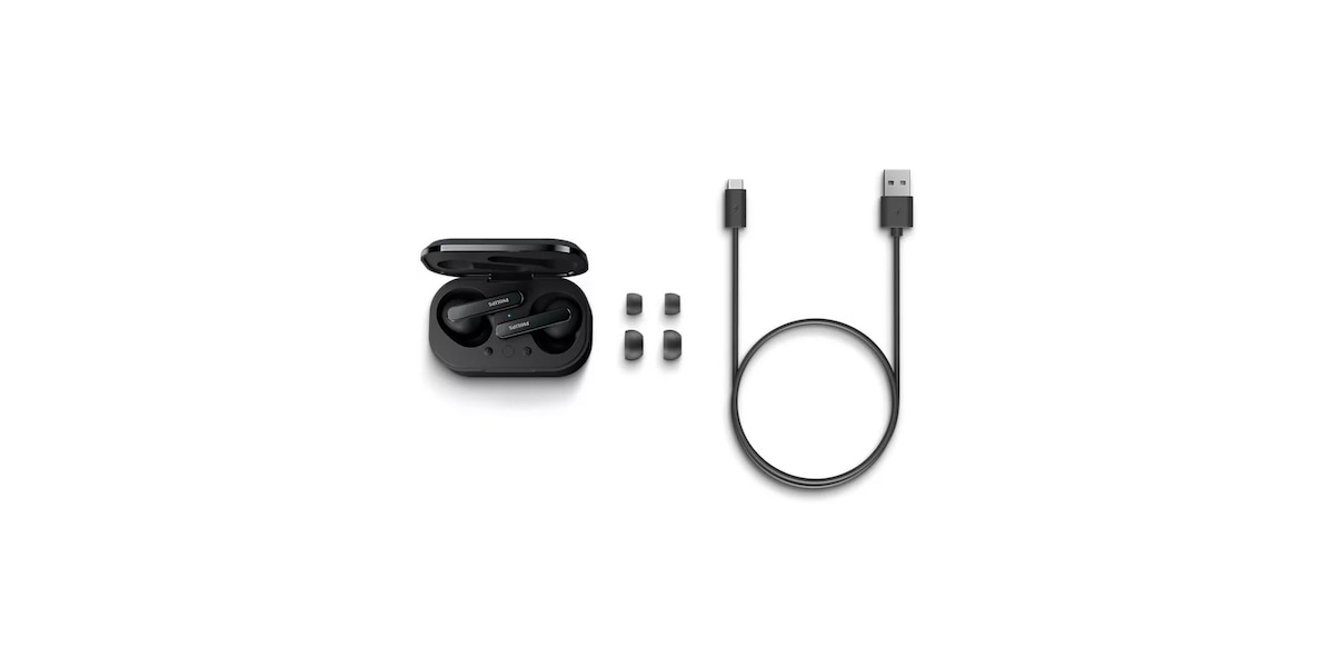 Casti audio True Wireless Philips TAT5506BK/00, In-Ear, Negru 637496