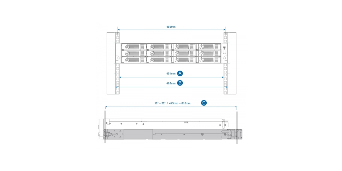 Kit montare rack Qnap pentru NAS rackabile RAIL-B02 638536