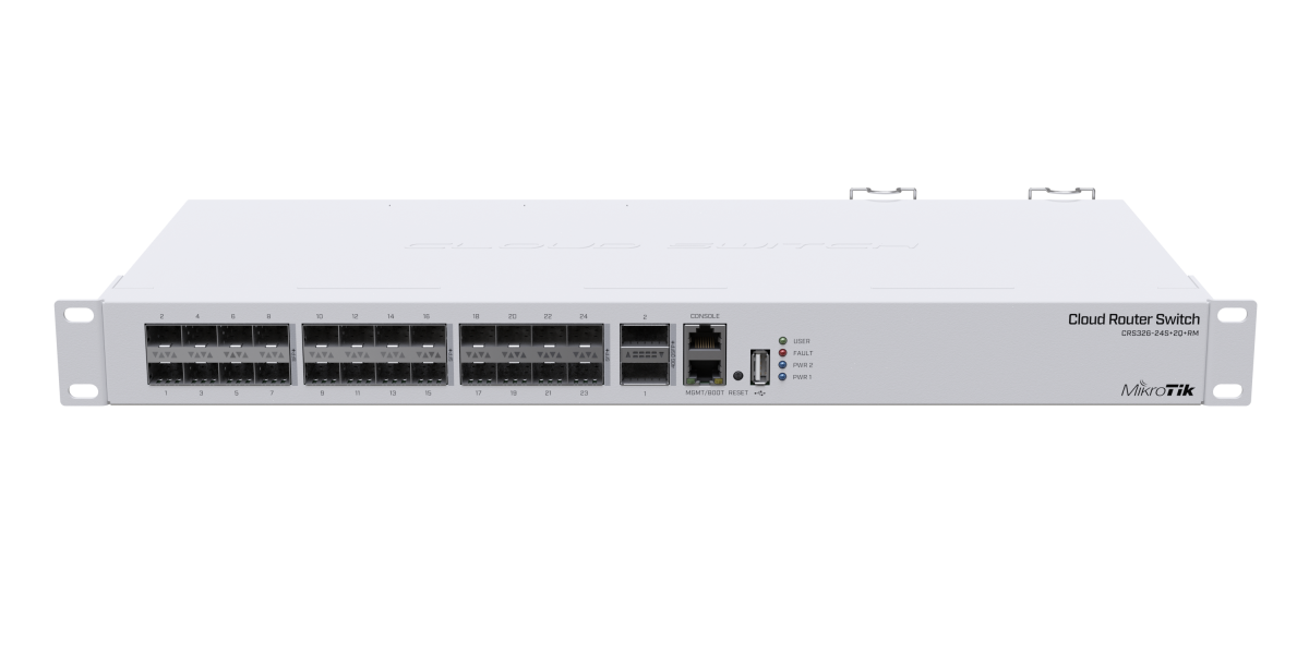 Switch Mikrotik CRS326-24S+2Q+RM, cu management, rackabil 