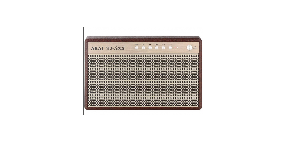 Boxa portabila Akai M3 SOUL, retro, 20 W RMS, Bluetooth, bej 