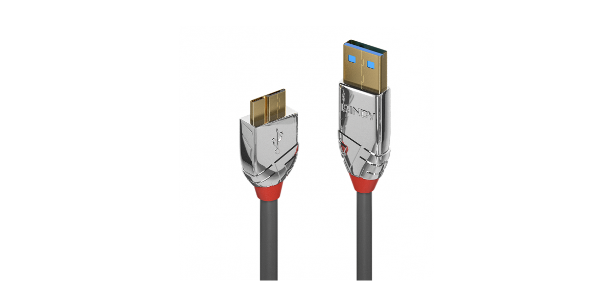 Cablu Lindy LY-36656, 0.5m, USB 3.2 tip A Micro-USB-B, Gri 