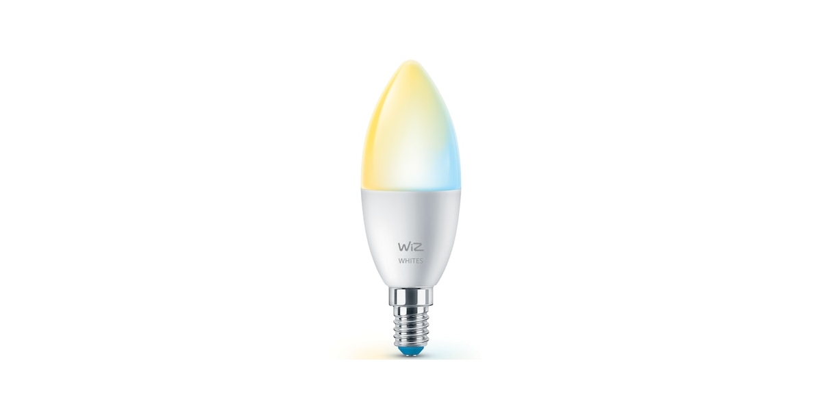 Pachet 3 becuri LED WiZ C37 8720169075696, 40W, E14, 470lm, 2700K 652215