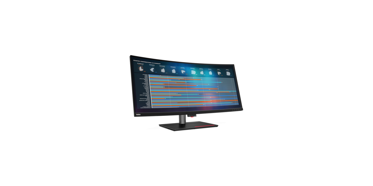 Monitor LED IPS curbat Lenovo ThinkVision P40w-20, 39.7, UHD, 4 ms, negru...