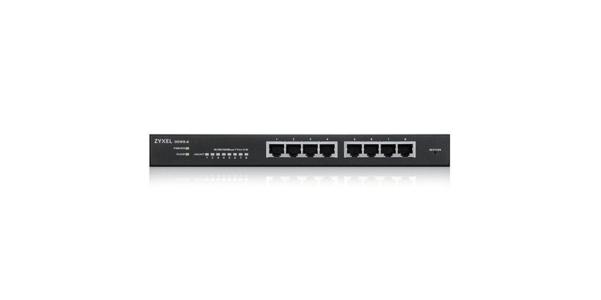 Switch cu management Zyxel GS1915-8, Porturi Gigabit x 8, Fanless, Negru...