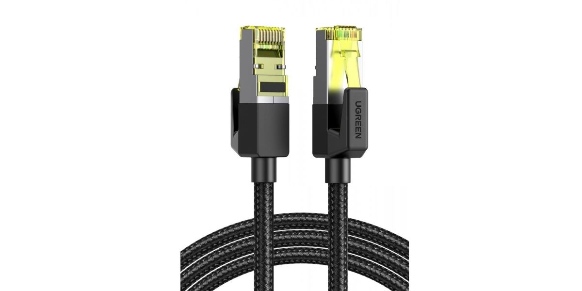 Patch Cord UTP Ugreen Cat7 NW150, 10 Gbps, braided, 5m, negru 80425 