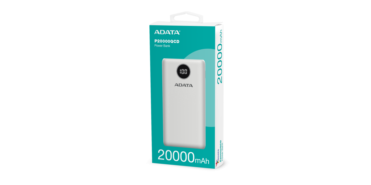 Power bank Adata 20000mAh, Quick Charge 3.0 + PD 18W, 2 x USB & 1 x USB-C...