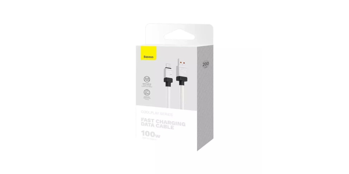 Cablu alimentare si date Baseus CAKW000702, USB la USB Type-C, 100W, 2m, alb...