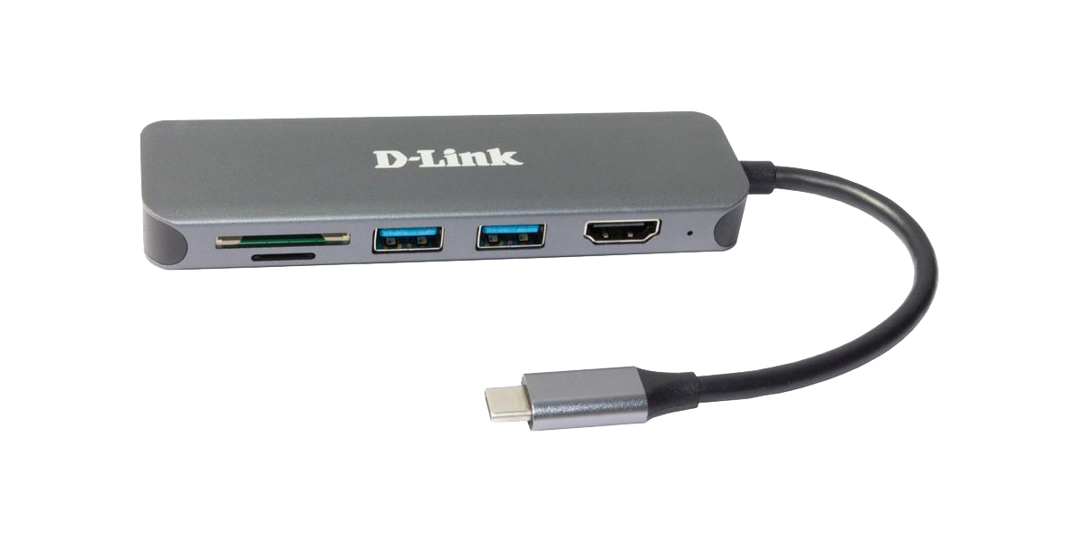 Hub extern D-LINK DUB-2327, 2 x USB 3.0, 1 x USB-C 60W, 1 x HDMI 4k, Card...