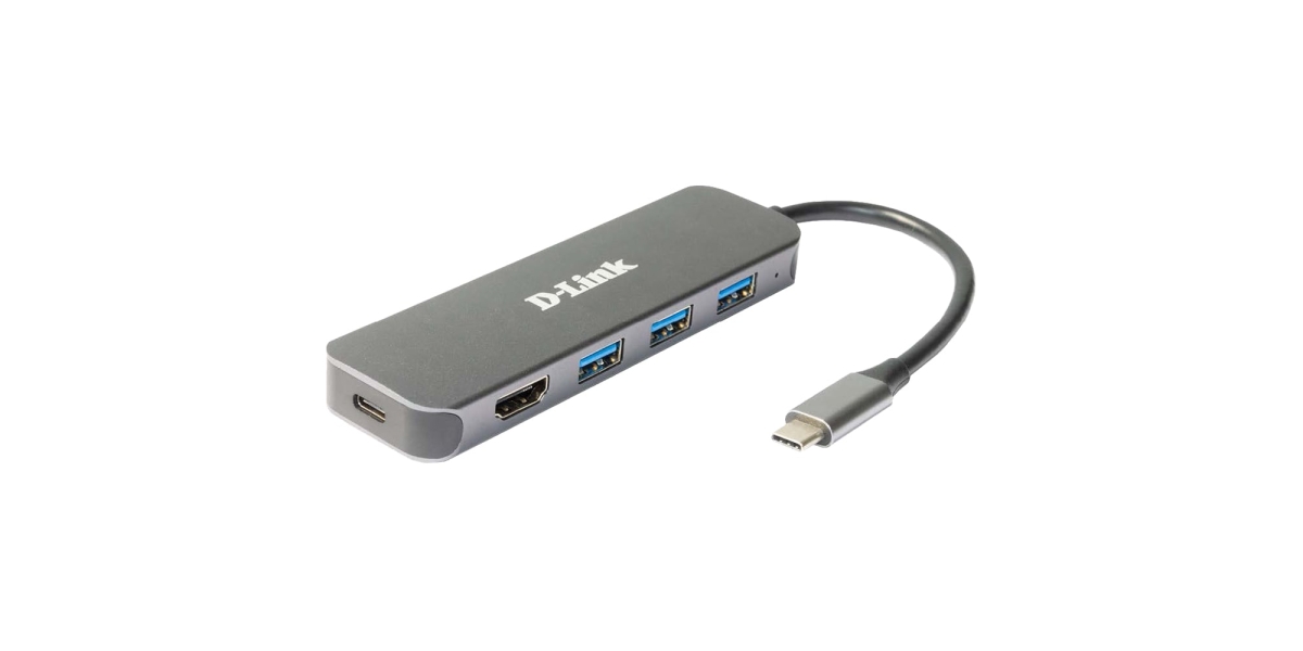 Hub extern D-Link DUB-2333 5 in 1, USB, USB-C, HDMI, Card Reader, 10 cm,...