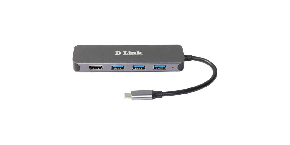 Hub extern D-Link DUB-2333 5 in 1, USB, USB-C, HDMI, Card Reader, 10 cm,...