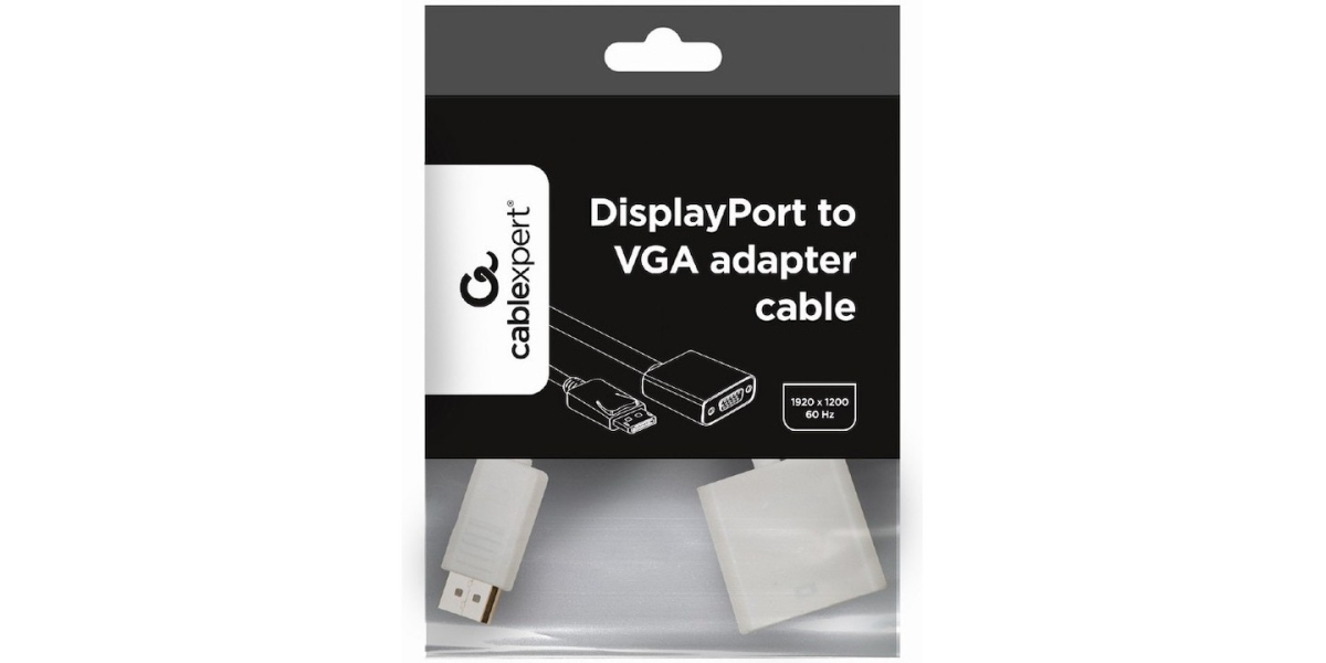 Cablu video GEMBIRD DisplayPort (T) la VGA (M), 10cm, Full HD, Alb,...