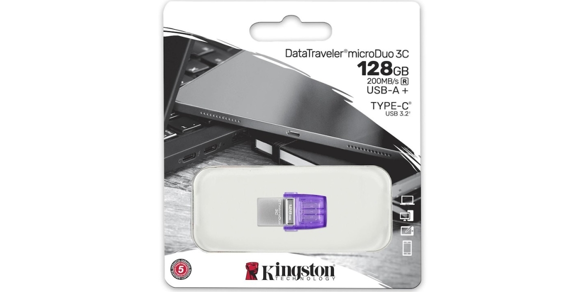 Memorie USB Kingston DataTraveler microDuo 3C 128GB, USB-A si USB-C 765293