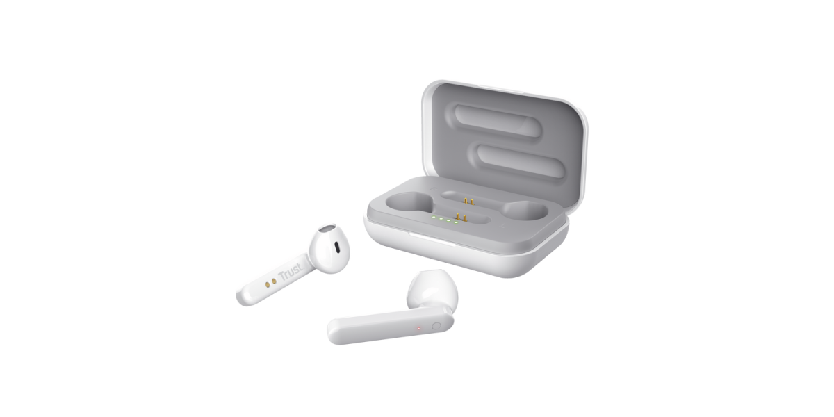 Casti Trust Stylish Wire-free Bluetooth Earphones albe (23783) 765657