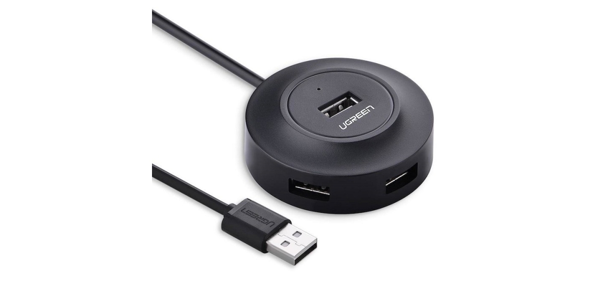 Hub USB extern Ugreen CR106, USB 2.0 x 4, conectare USB, 1m, negru 