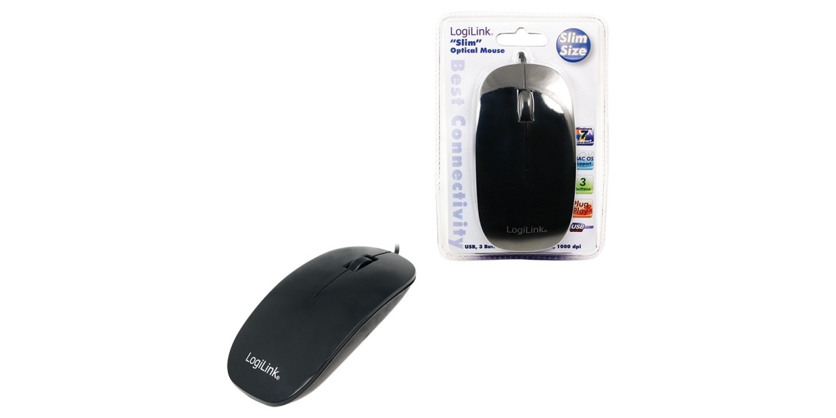 Mouse Logilink ID0063 USB, optic, 1000 dpi, negru 765566