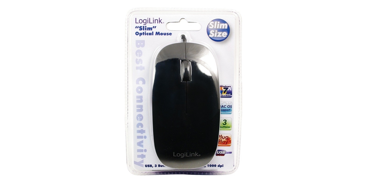 Mouse Logilink ID0063 USB, optic, 1000 dpi, negru 765567