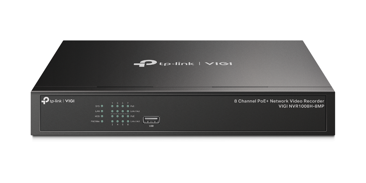 NVR TP-Link VIGI NVR1008H-8MP 8 canale, max 10 TB, HDMI, VGA, RJ45, 2 x USB 2.0 