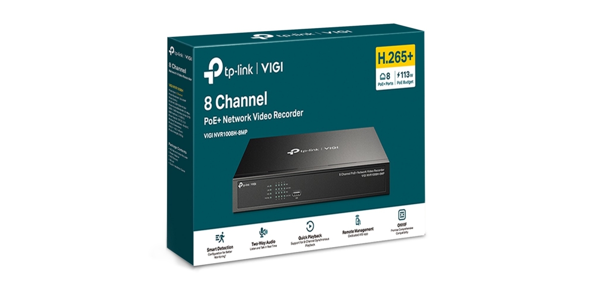 NVR TP-Link VIGI NVR1008H-8MP 8 canale, max 10 TB, HDMI, VGA, RJ45, 2 x USB...