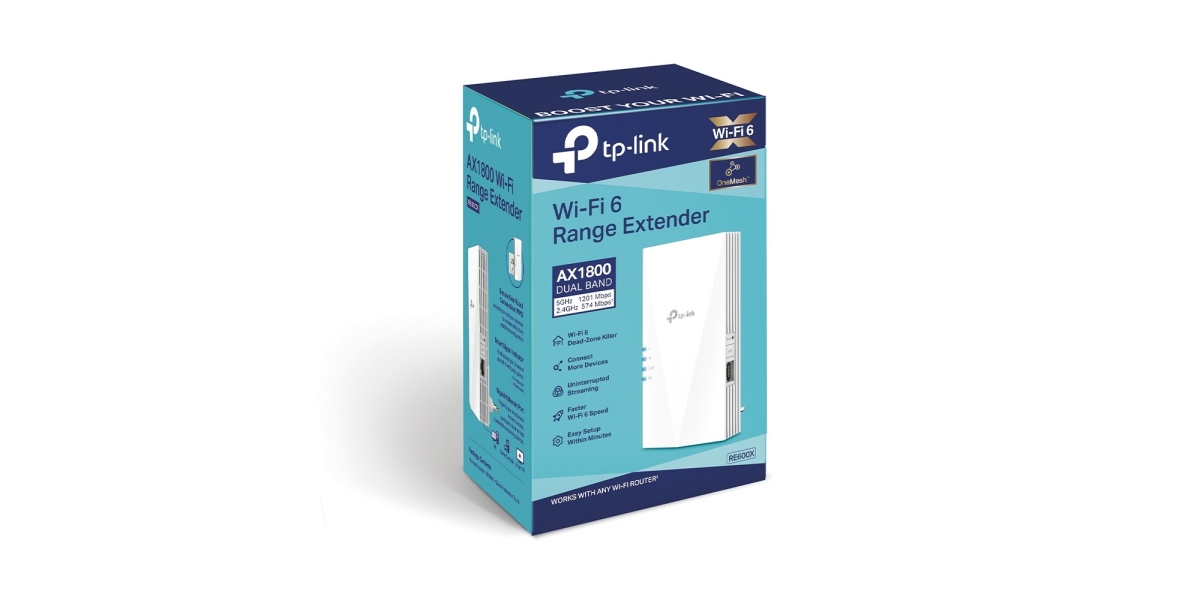 Range Extender TP-Link RE600X wireless AX1800, 1800Mbps, 1 x Gigabit, dual...