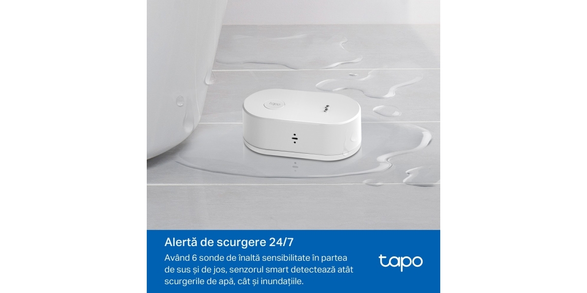 Senzor smart TP-LINK Tapo T300 detectie lichide, WiFi, alb 765851