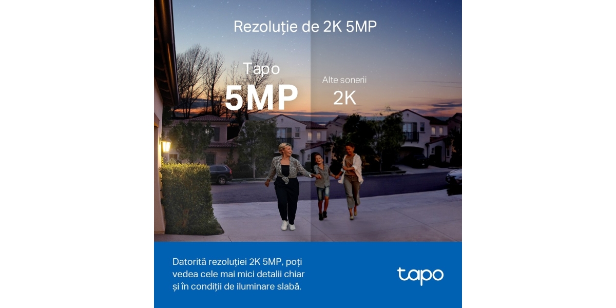 Sonerie video Smart TP-Link Tapo D230S1, 5Mp, night vision color, alarma...