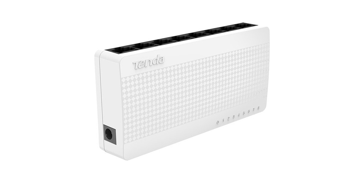 Switch Tenda S108, 8 porturi 10/100 Mbps, carcasa plastic, alb 766409