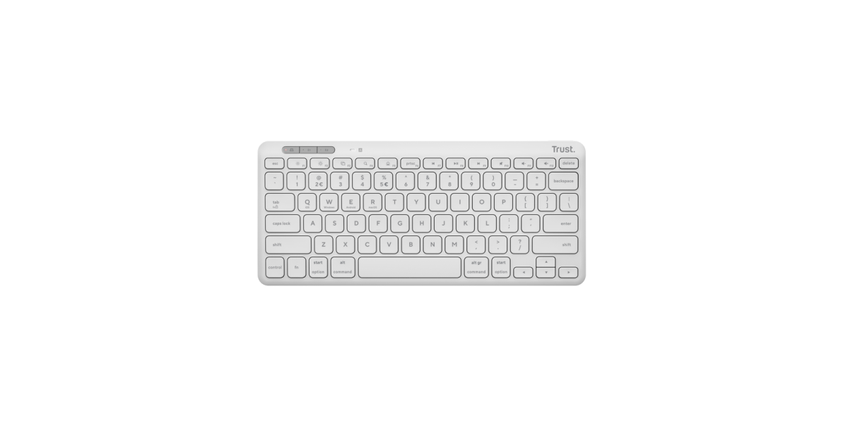 Tastatura Trust LYRA Wireless compacta si reincarcabila alba (25097) 765636