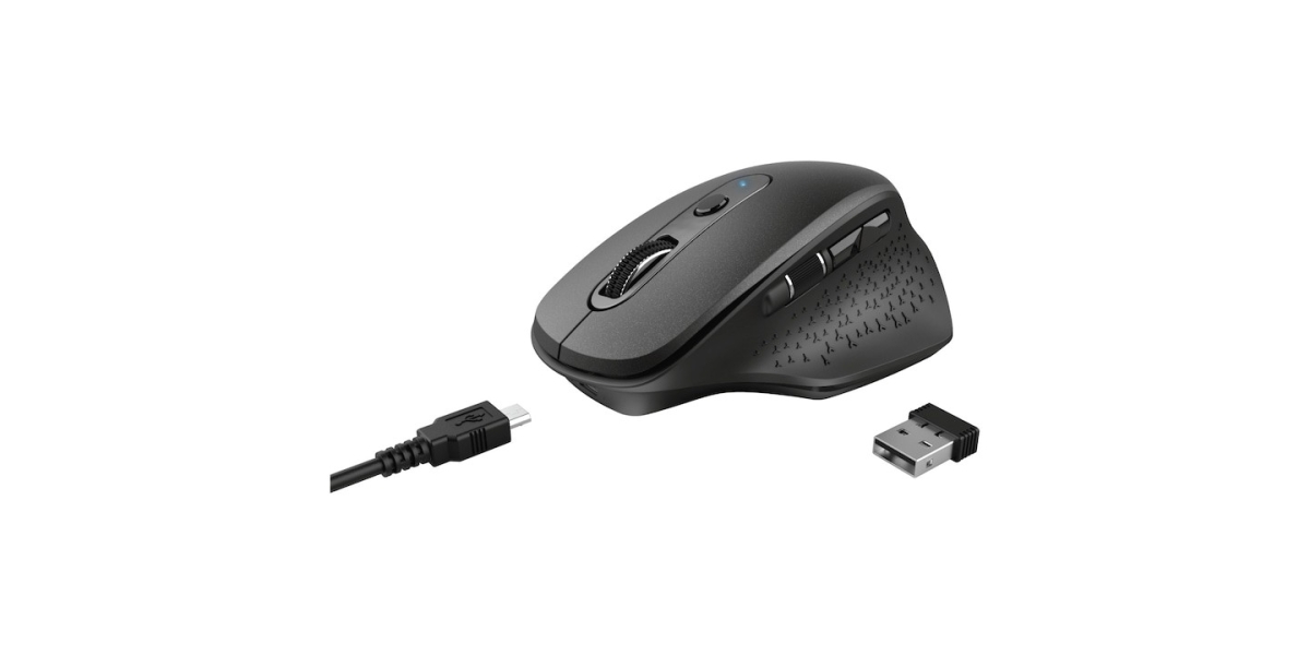 Mouse Wireless Trust Ozaa reincarcabil, ergonomic, negru 23812 768145