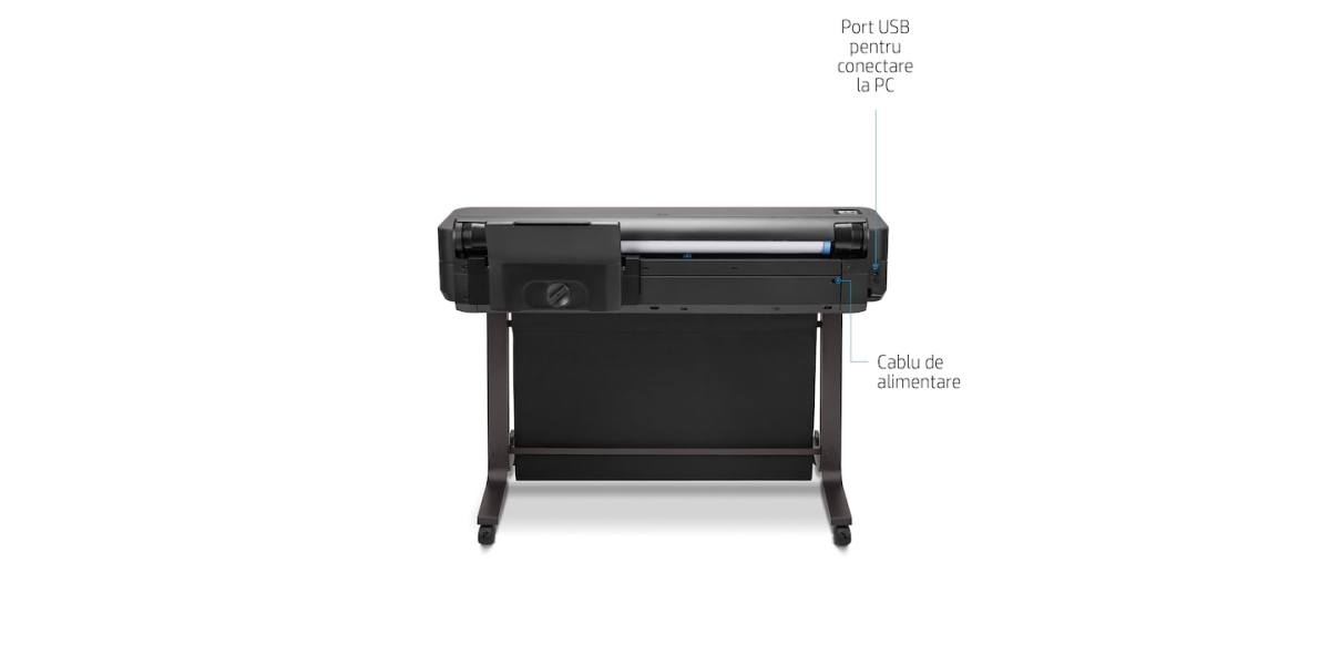 Plotter inkjet Color HP DesignJet T630, A0, Wireless, Duplex, Negru 5HB11A...