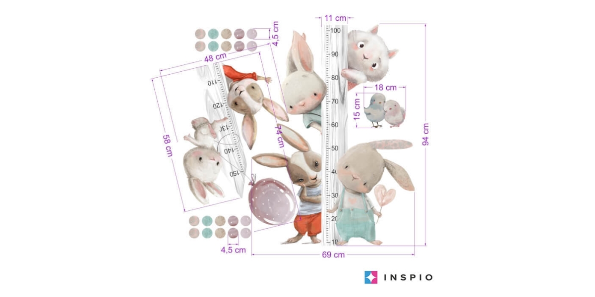 Autocolant de perete Metru Inspio model Animale 769249