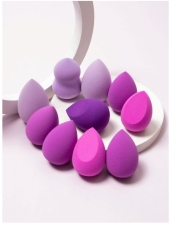 Set de 10 bureti pentru aplicarea machiajului - beauty blender, mov 583313