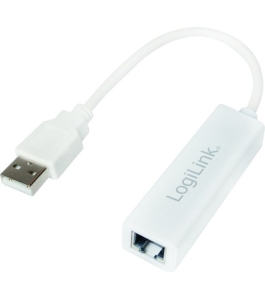 Cablu adaptor usb 2.0 la rj45 logilink ua0144b, 10cm, 10/100 mbit/s, alb Alb...