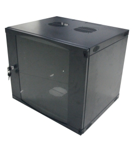 Cabinet 19" logilink w06f64b, 6u, fixare pe perete, negru Negru 314208