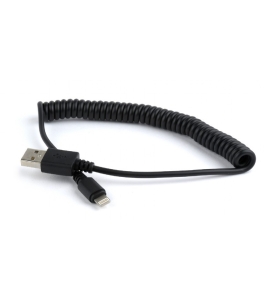 Cablu gembird cc-lmam-1.5m negru, 1.5m, spiralat, usb 2.0 la lightning...