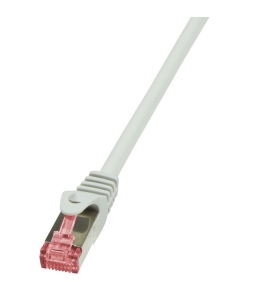 Cablu patch cord s/ftp logilink cat6, lszh, cupru, 10m, gri, awg27, dublu...