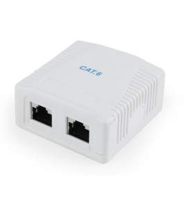 Priza rj45 gembird cat6. pt. ftp, 2 x rj45, include kit montare, white,...