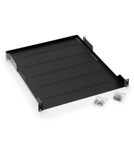 Raft fix perforat triton 19" 1u/550 capacitate incarcare 40kg, negru Negru...