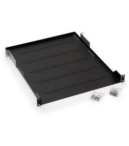 Raft fix perforat triton 19" 1u/750 capacitate incarcare 80kg, negru Negru...