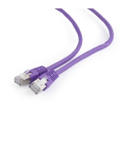 Cablu patch cord ftp gembird cat6, 0.5m, violet, awg26, ecranat - pp6-0.5m/v...