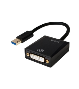 Adaptor usb 3.0 la dvi-i dl logilink ua0232 - full hd 1080p, negru, 10 cm...