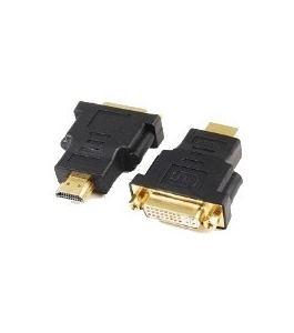 Adaptor video gembird hdmi (t) la dvi-i dl (m) cu conectori auriti, negru,...