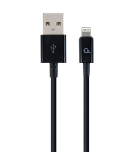 Cablu alimentare si date gembird usb 2.0 la lightning, 1m, negru Plastic...