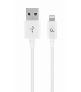 Cablu alimentare si date gembird usb 2.0 (t) la lightning (t), 1m, alb,...