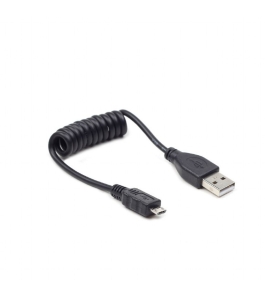 Cablu gembird usb 2.0 la micro-usb 2.0, 0.6m, spiralat, conectori auriti,...