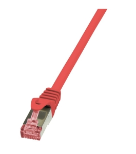 Cablu patch cord s/ftp logilink cat6, 2m, rosu, awg27, dublu ecranat...