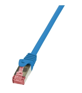 Cablu patch cord s/ftp logilink cat6, lszh, 2m, albastru, awg27, dublu...